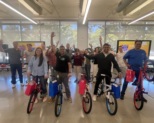 Confluent Sales Team End Week With Bike Build in Mountain View