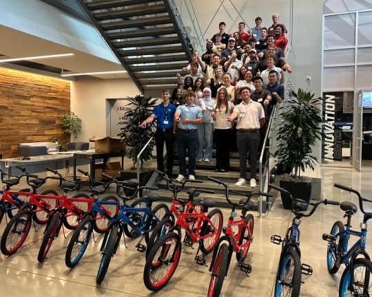 Kiewit Corporation Intern Charity Bike Build in Omaha, Nebraska